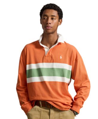 Men's Big Fit Striped Rugby Shirt