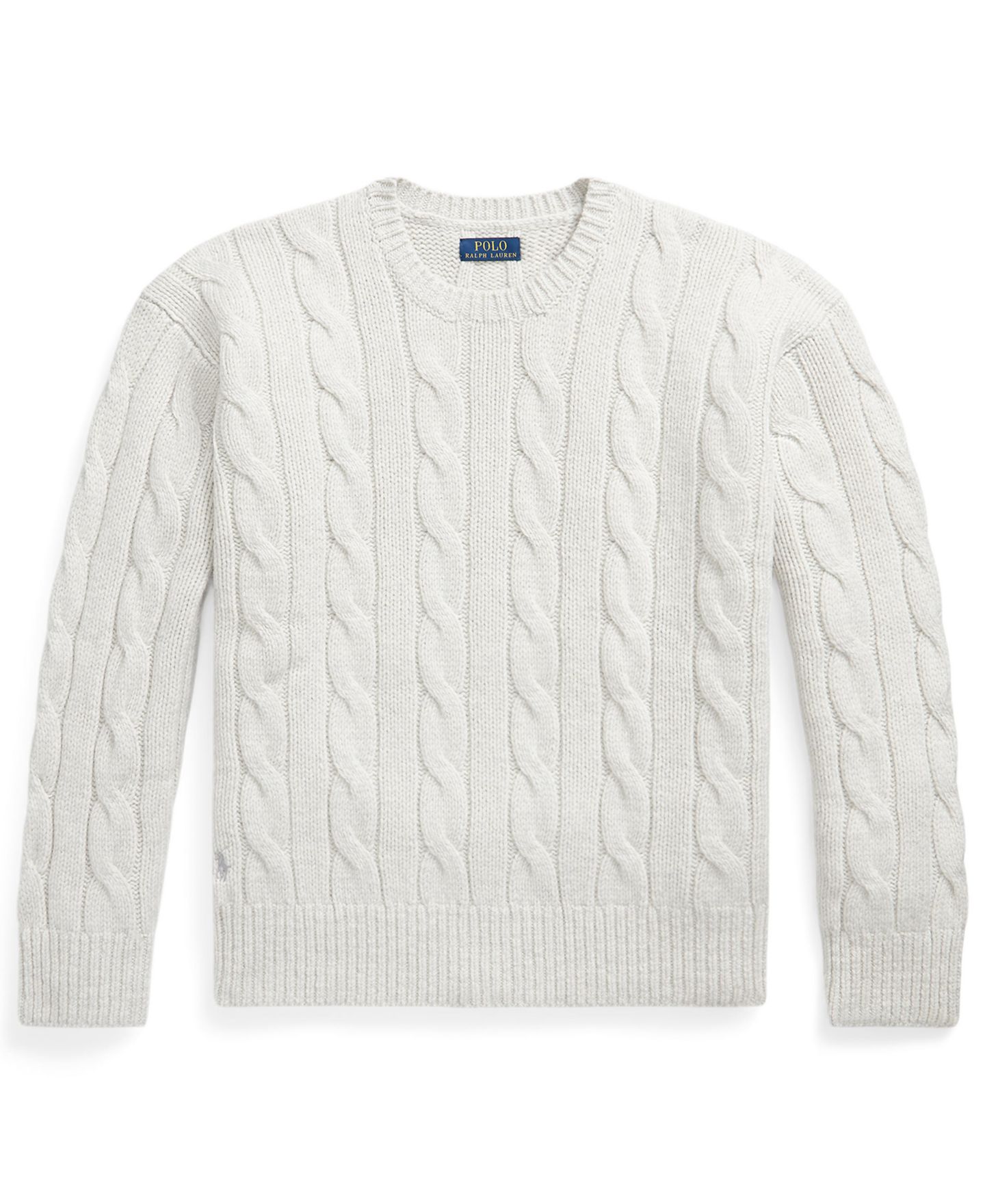 Мужской свитер Polo Ralph Lauren Relaxed-Fit Cable-Knit, цвет: Серый меланжевый — фото 5