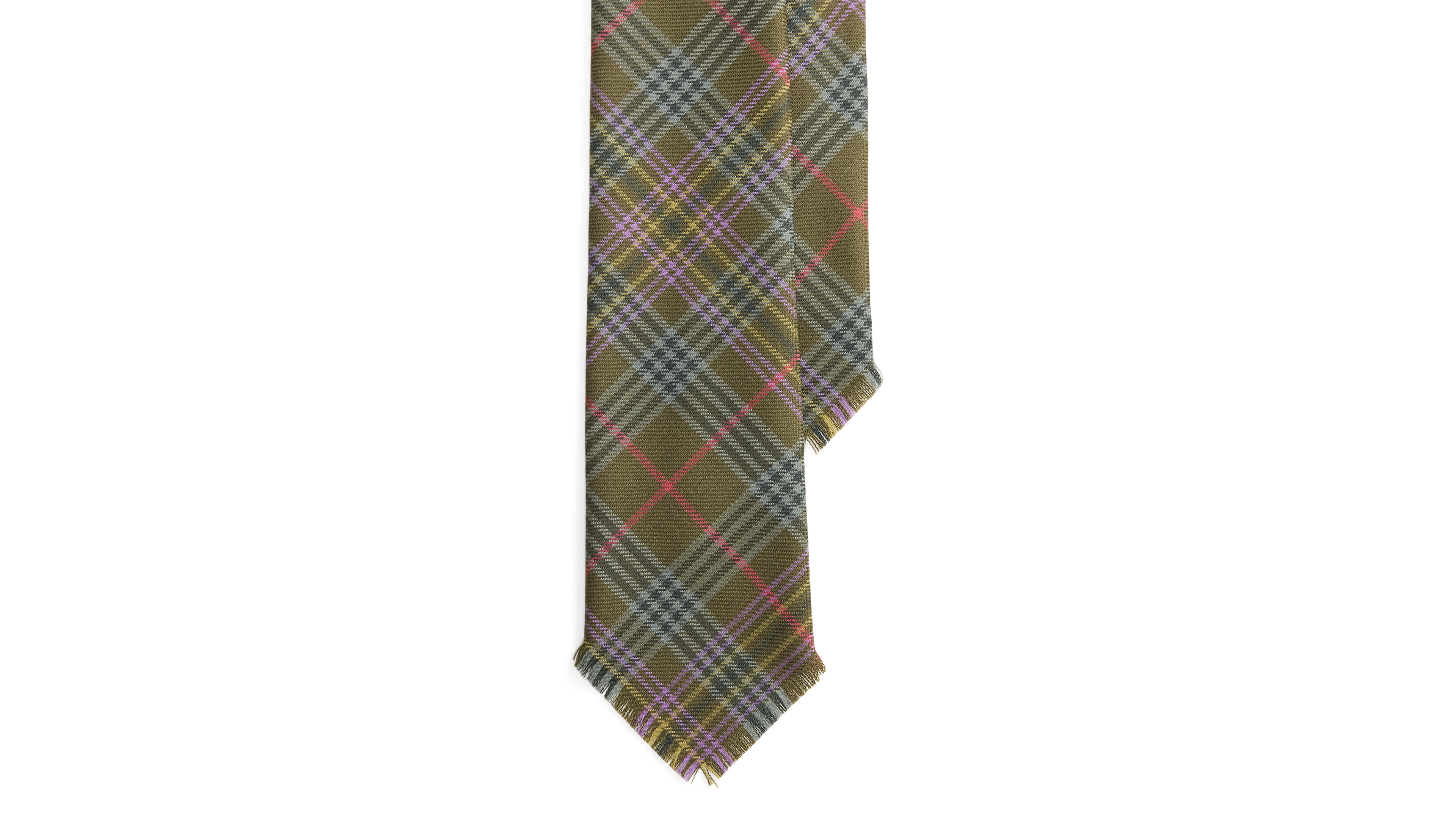 Polo Ralph Lauren Men's Graduate Tartan Fringe Wool Tie