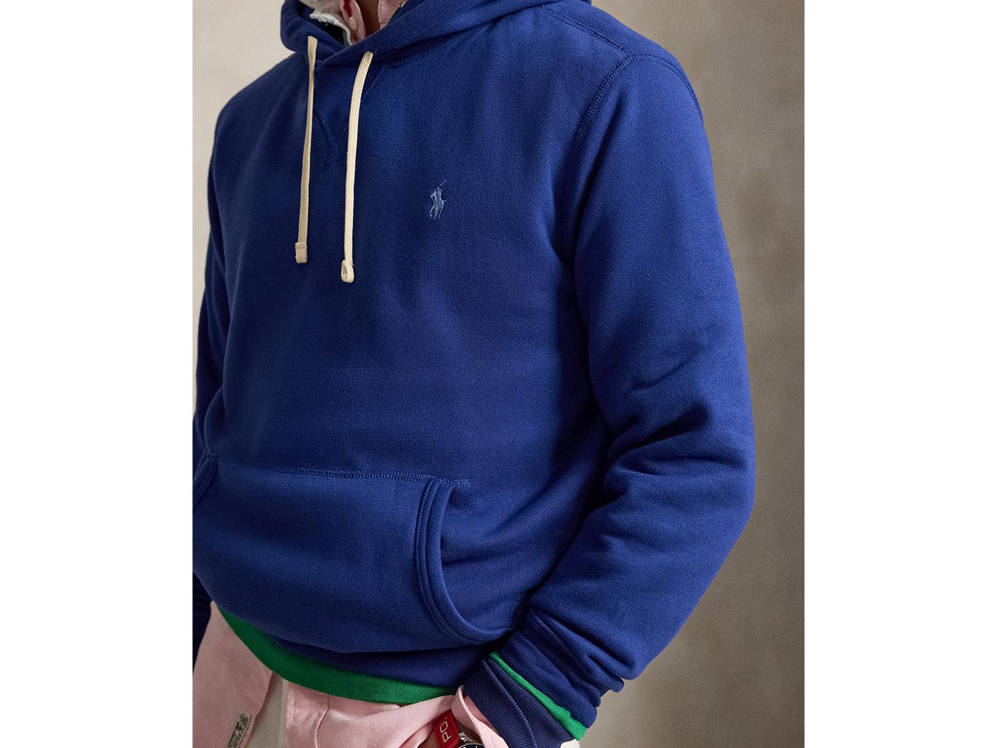 Мужское худи Polo Ralph Lauren Fleece, цвет: Синий — фото 3