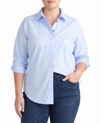Plus Size Elbe Classic-Fit Stretch-Poplin Shirt