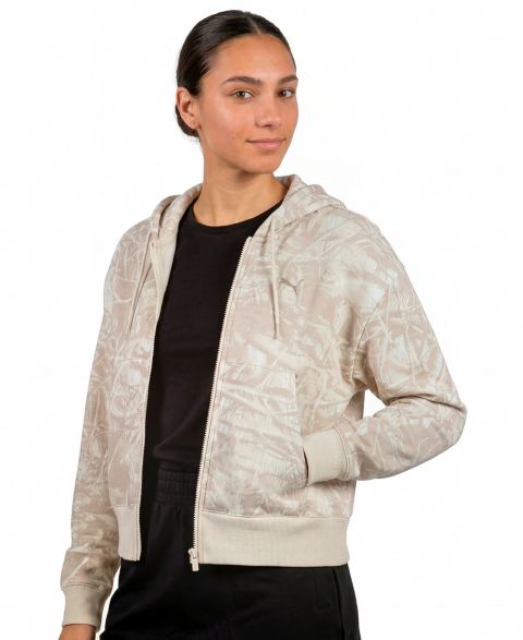 Женское худи Puma ESS Camo Full-Zip Fleece, цвет: Снежный