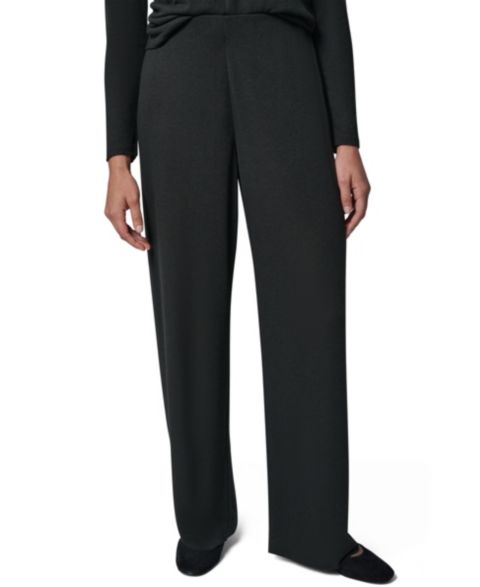 Женские брюки Donna Karan New York Petite Wide-Leg Flat-Front Pull-On, цвет: Чёрный