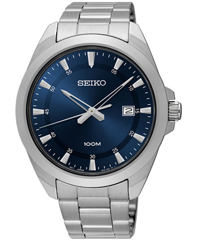 Seiko Men's Special Value Stainless Steel Bracelet Watch 42mm SUR207