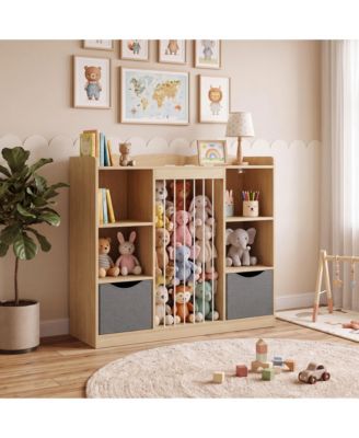 Book Shelf for Kids Rooms, Toy Box and Cubby Storage Organizer with Rounded Corners Design for Anti-Collision Safety,and Anti-Tip Device