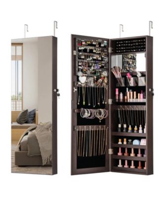 43.5 Inch Jewelry Mirror Cabinet with Full Length Mirror and Adjustable