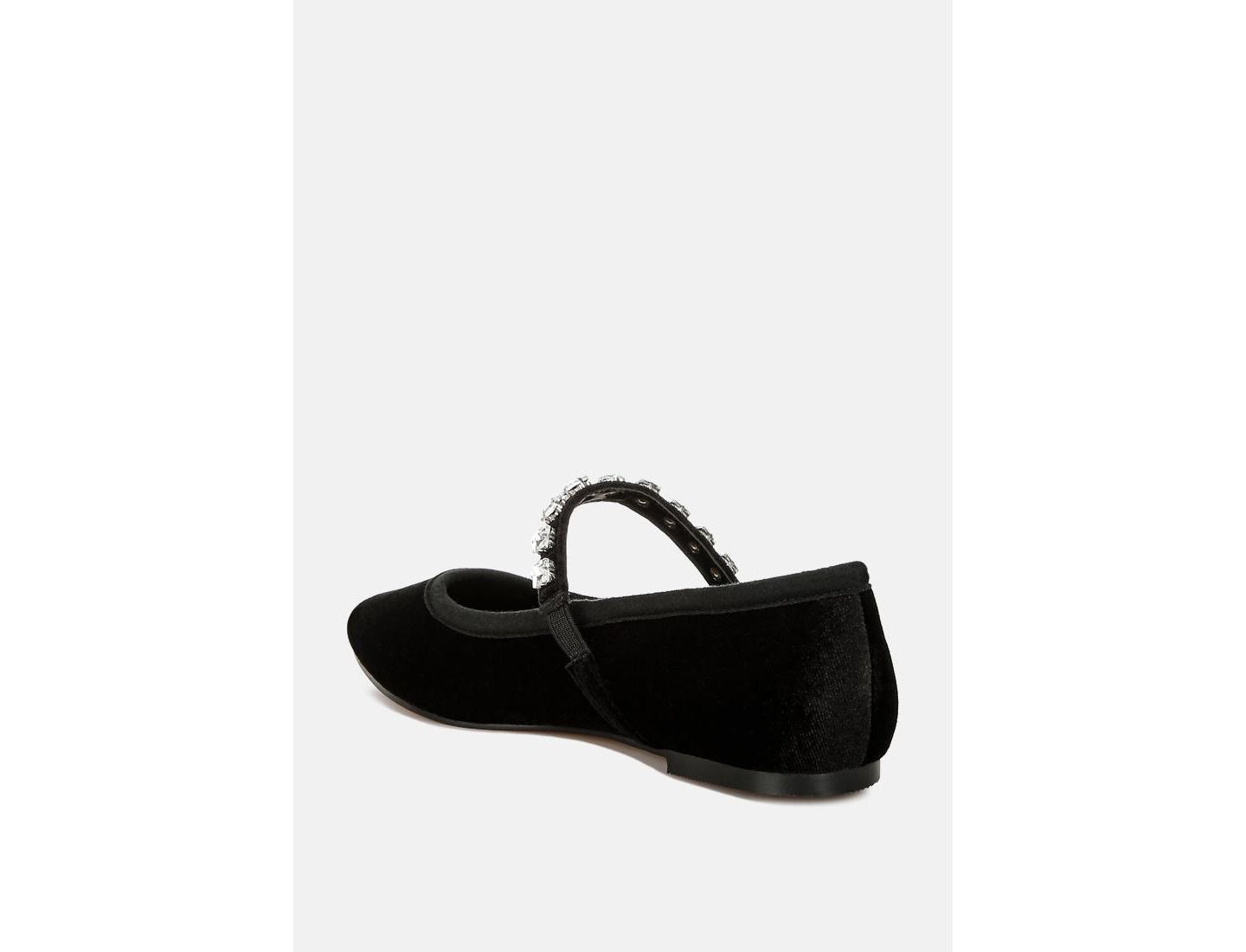 Женские балетки Rag & Co Aralia Velvet Mary Jane Ballerinas, цвет: Чёрный — фото 7