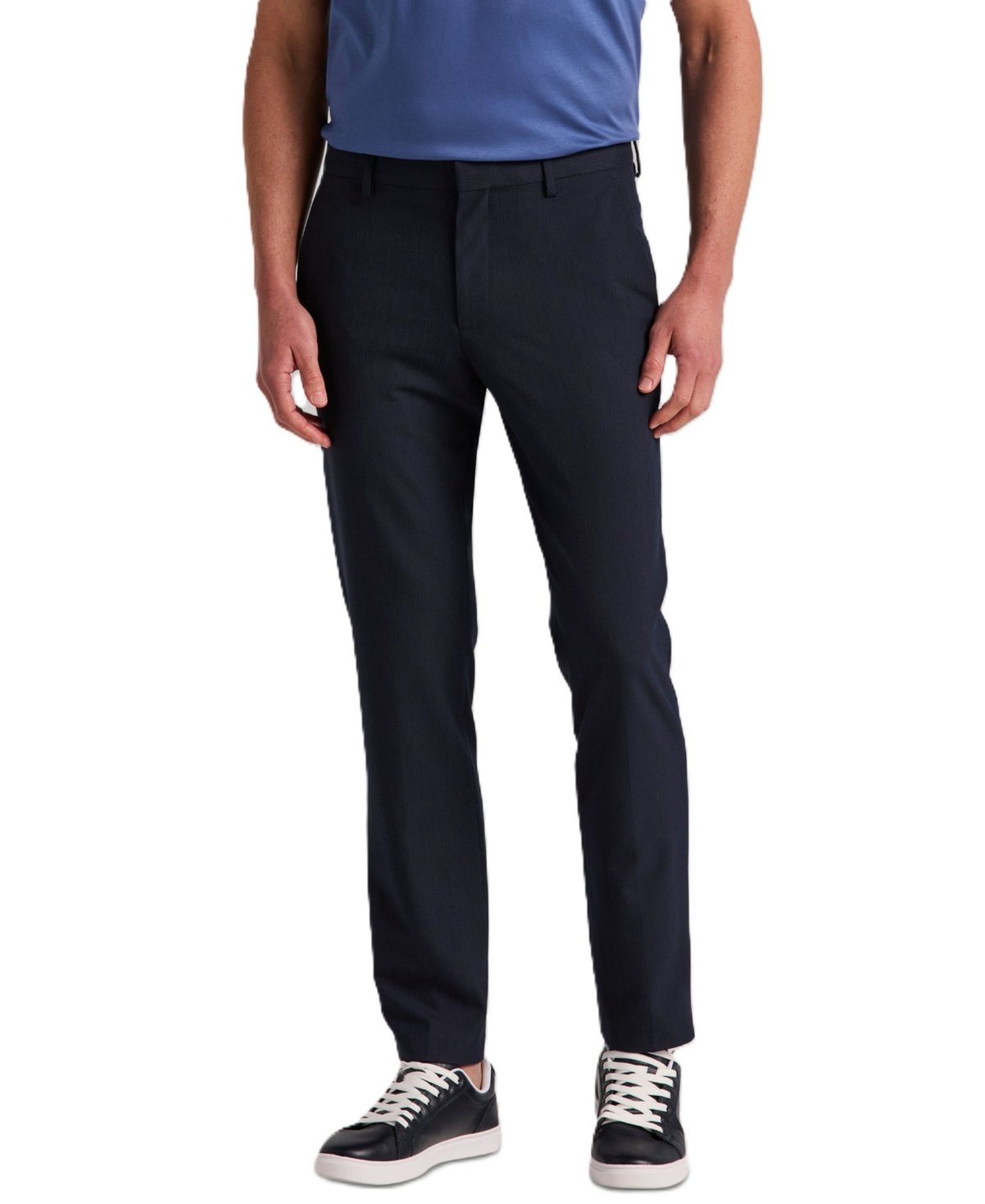 Perry Ellis Men's Regular-Fit Soft Touch Plainweave Stretch Pant - Dark Sapphire