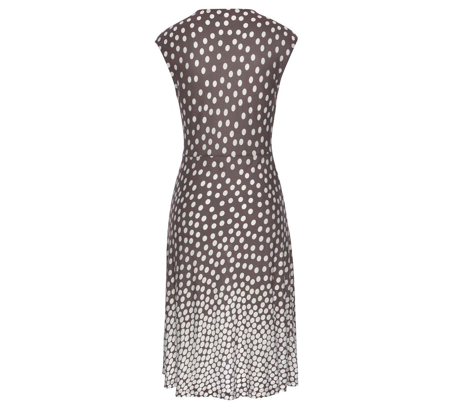 Женское платье Lascana Polka-Dot A-Line Knee-Length, цвет: Коричневый разноцветный — фото 5
