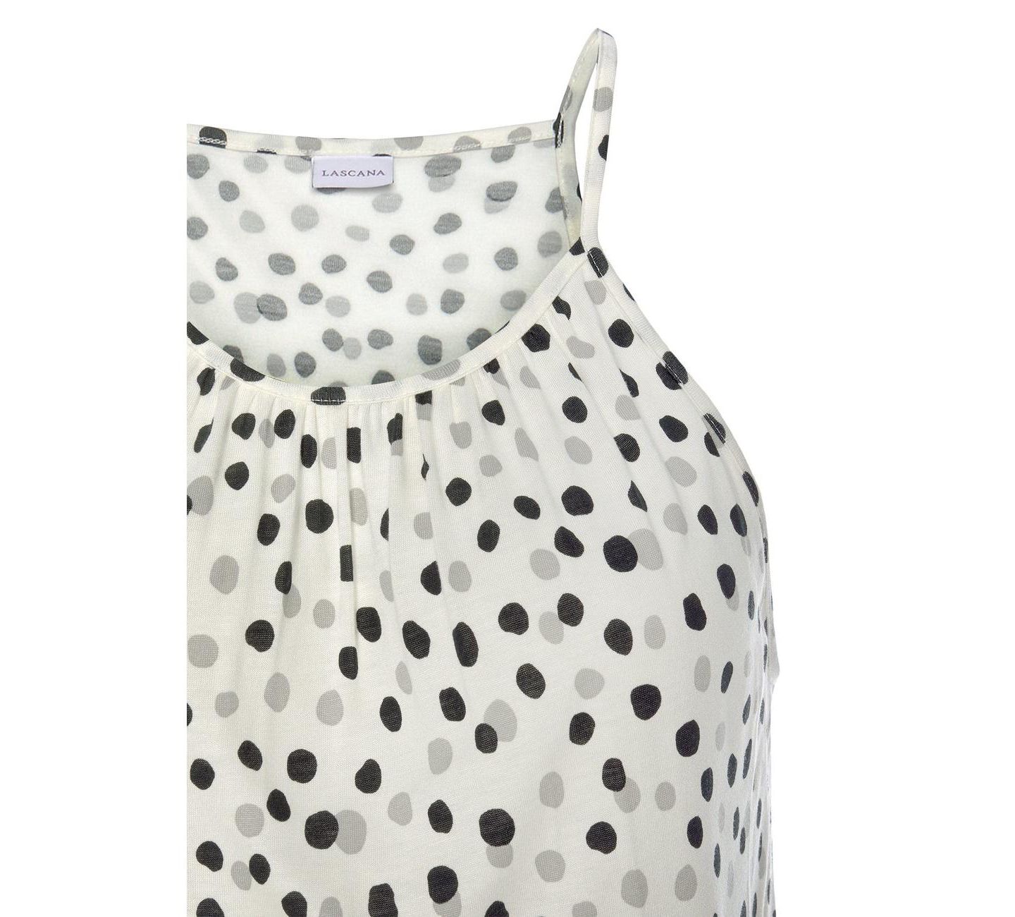 Женское платье Lascana Polka-Dot Tiered High-Neck Maxi, цвет: Белый разноцветный — фото 3