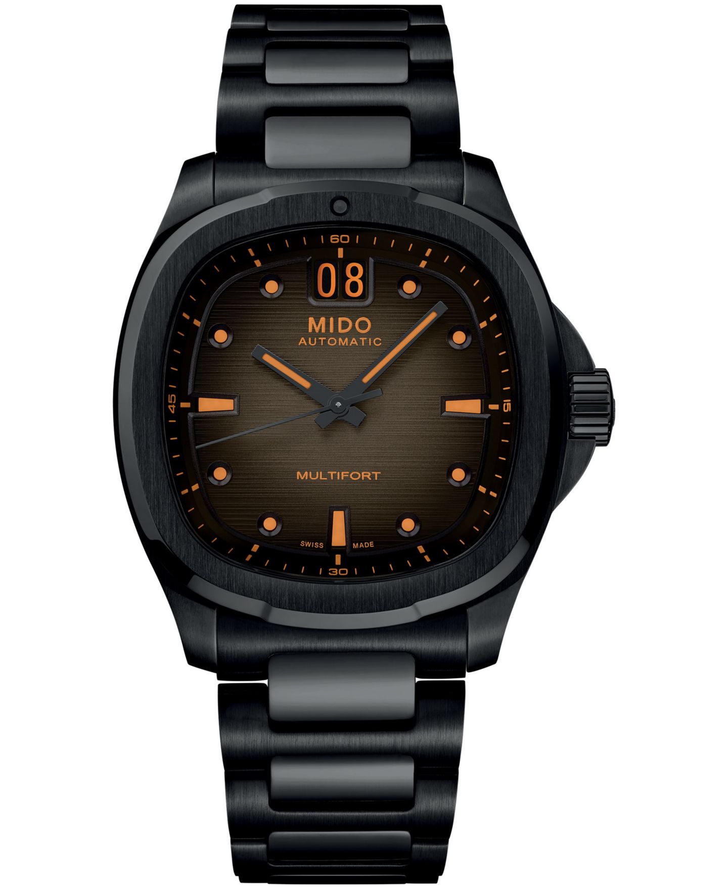Мужские часы Mido Swiss Automatic Multifort TV Big Date Stainless Steel Watch 40mm — фото 1