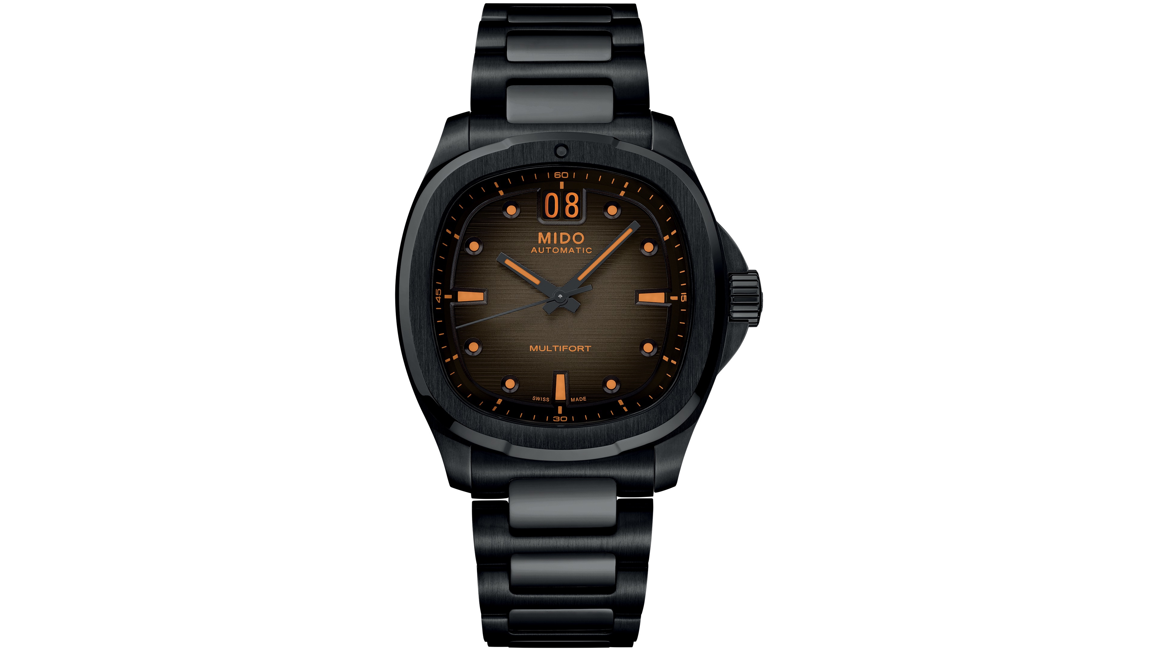 Mido Men's Swiss Automatic Water-Resistant Multifort Tv Big Date Stainless Steel Watch, 40mm