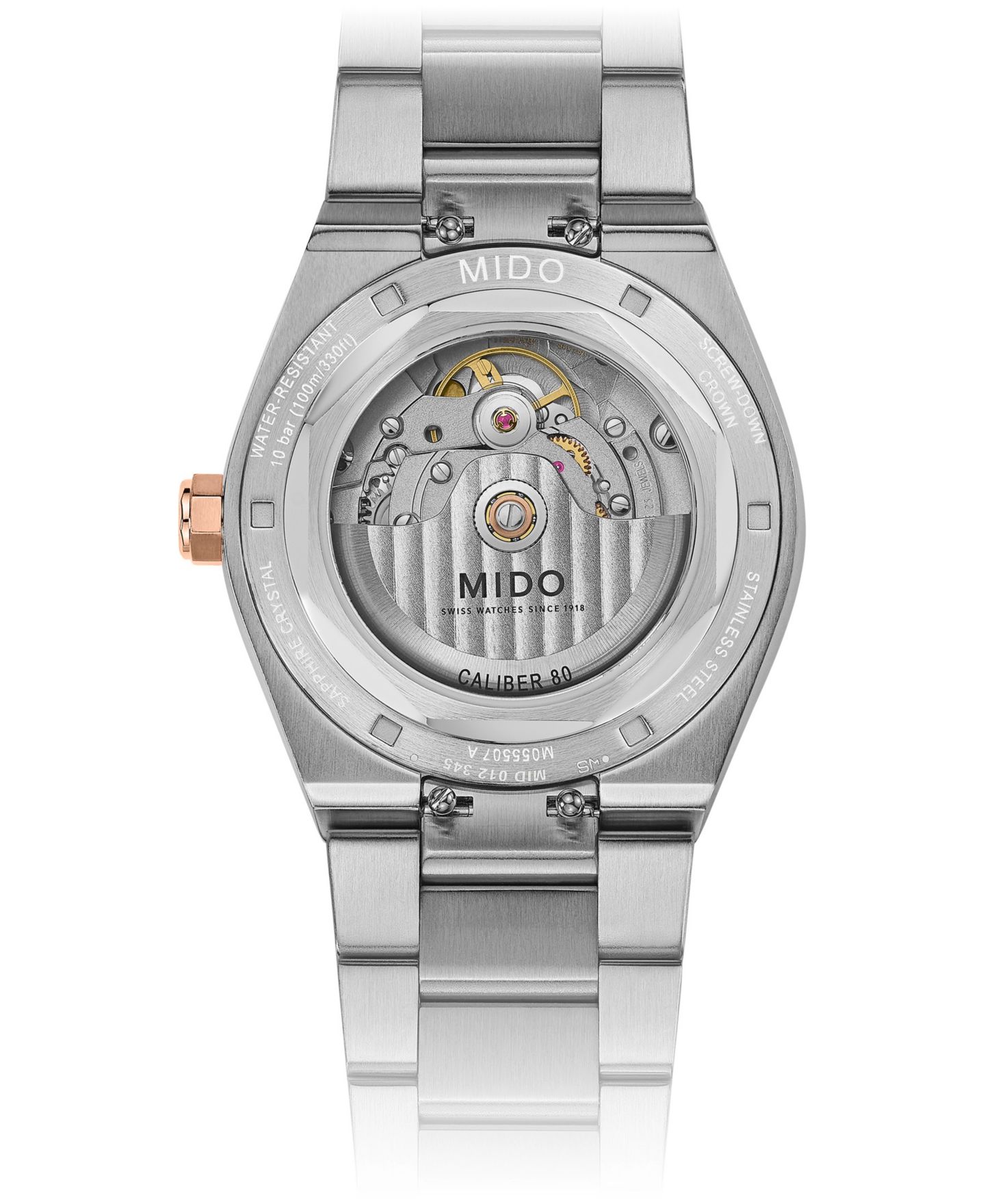 Мужские часы Mido Swiss Automatic Multifort 8 One Crown Two-Tone Stainless Steel Bracelet Watch 40mm — фото 2