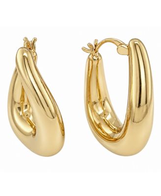 18K Gold Plated Puff Hoop Earring