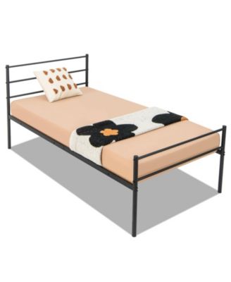 Twin Size Metal Bed Frame Platform with Headboard