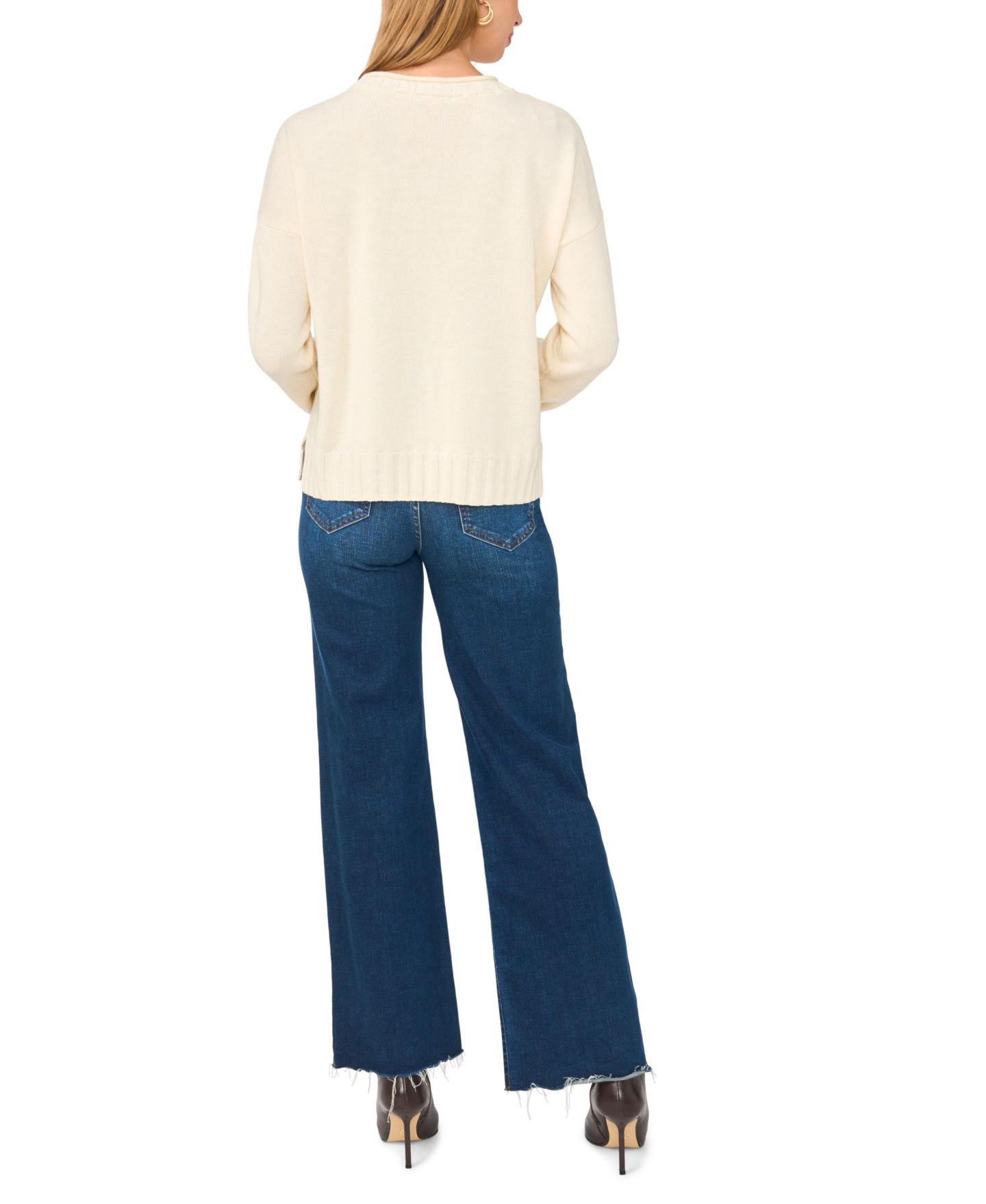 Женский свитер Vince Camuto Rollneck Long-Sleeve Ribbed, цвет: Creamy — фото 4