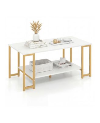 Modern Accent Table with Open Storage Shelf for Apartment and Lounge