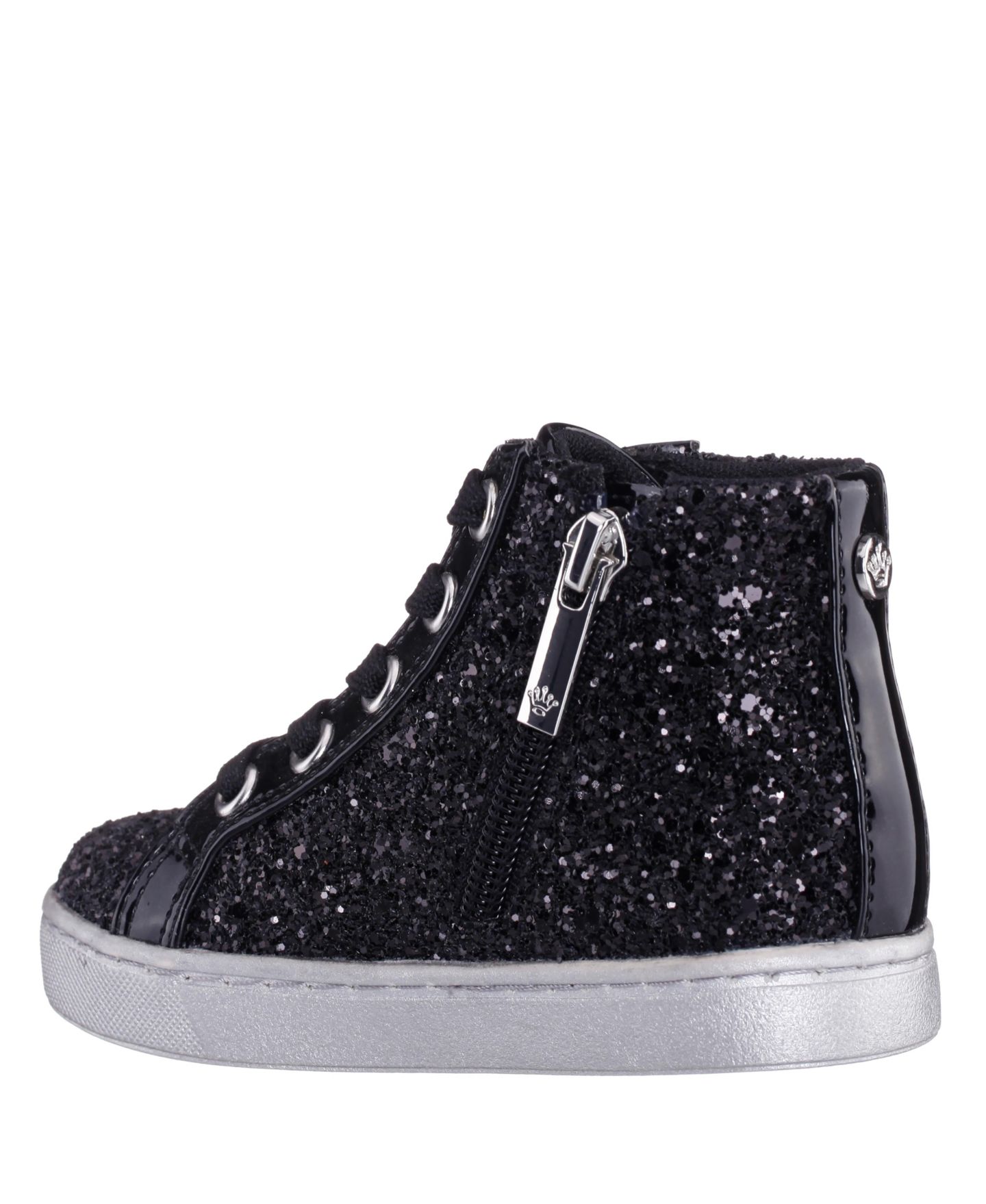 Кроссовки Nina Cass Little Glitter High Top Sneakers для девочек, цвет: Чёрный — фото 4