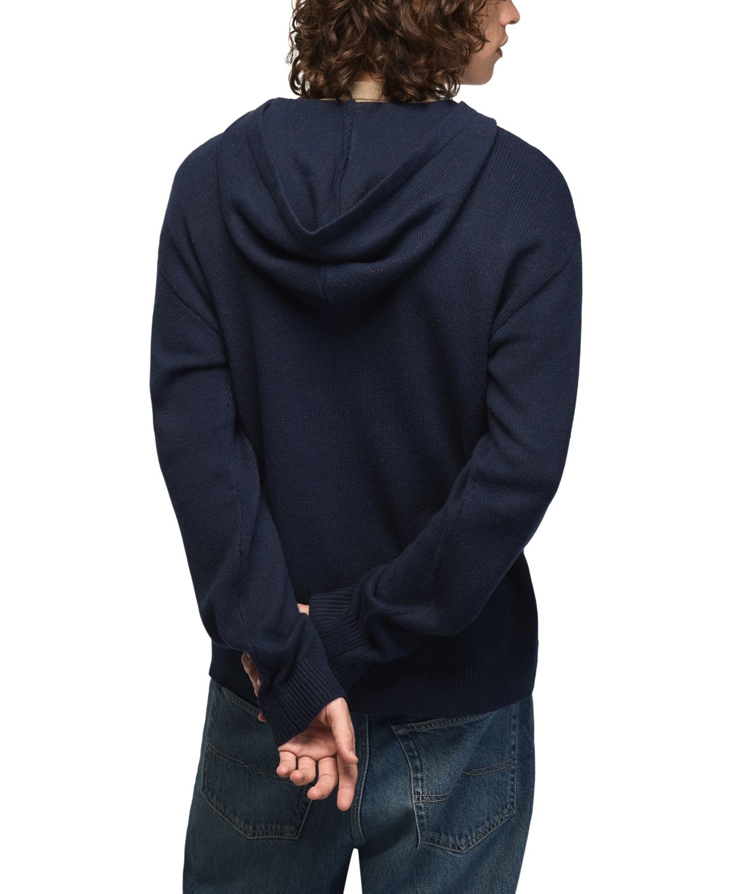 Мужской свитер Lucky Brand Donegal Hooded Kangaroo-Pocket, цвет: Naval Academy — фото 5