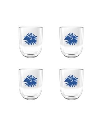 Midsummer Acrylic Floral Stemless Wine Glasses, Set of 4