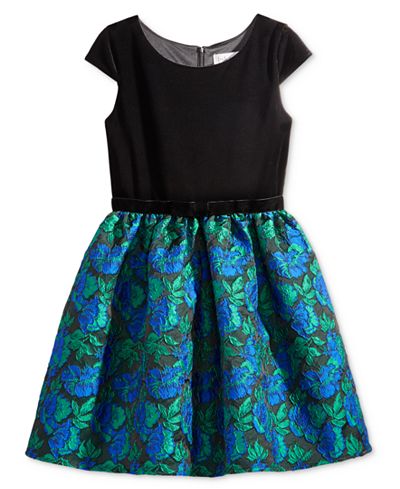 Blush Velvet Brocade Special Occasion Dress, Big Girls (7-16)