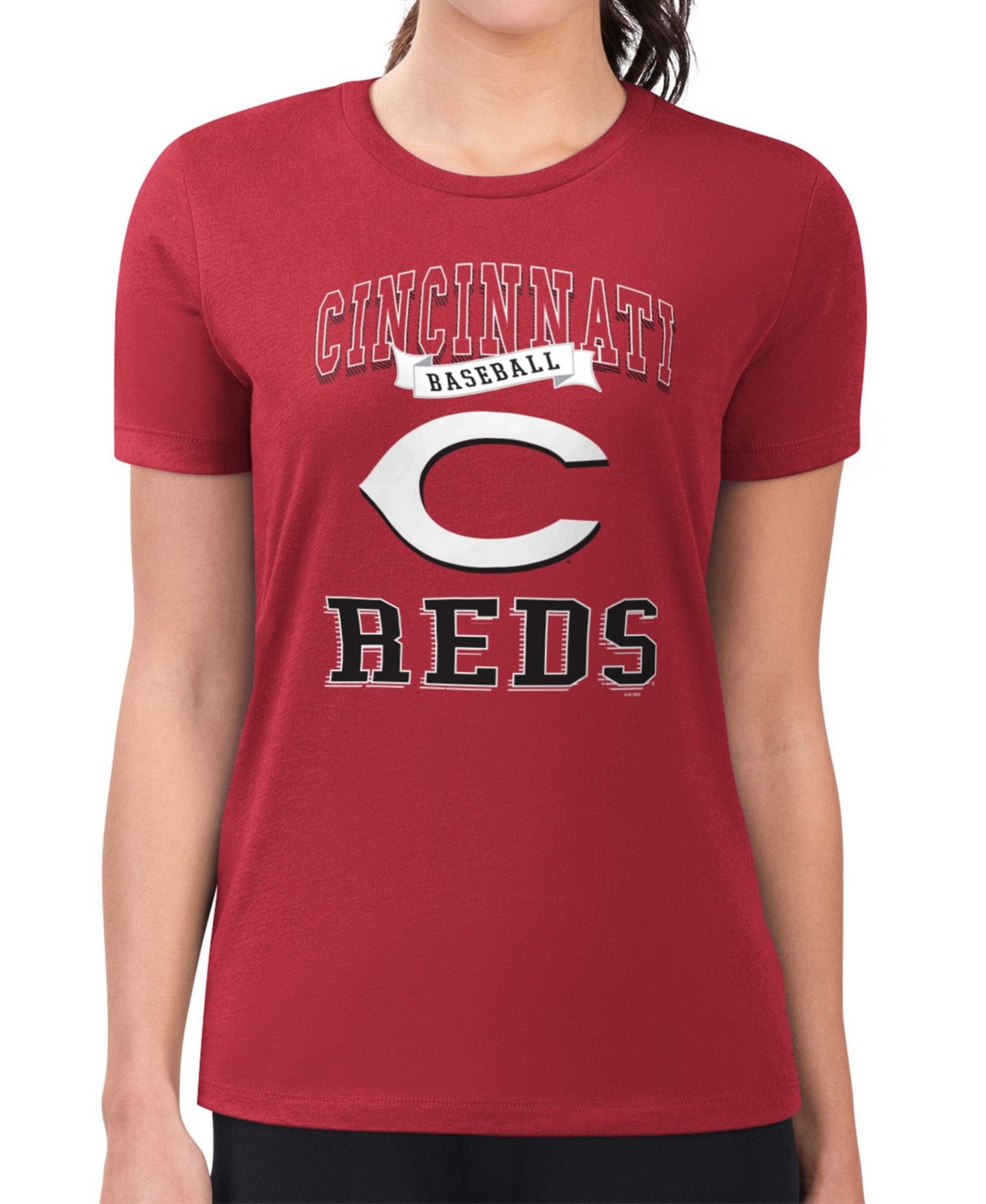 Женская футболка G-III 4Her by Carl Banks Red Cincinnati Reds Super-Slim Fit Lightweight Team Logo Graphic — фото 2