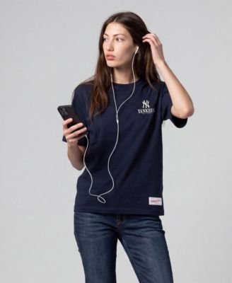 Women's Navy New York Yankees Core Essentials Micro Logo T-Shirt