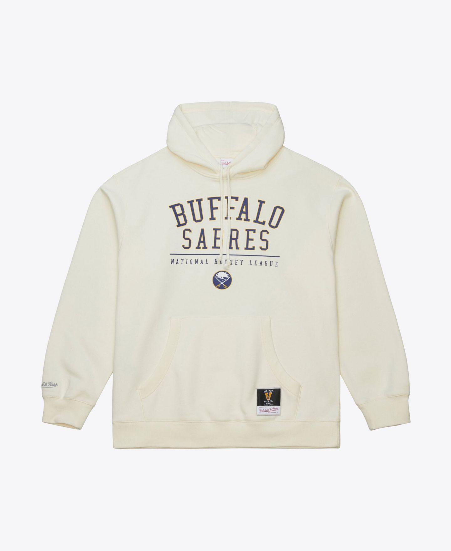 Мужское худи Mitchell & Ness Cream Buffalo Sabres Walk-Off Vintage Logo Fleece — фото 1