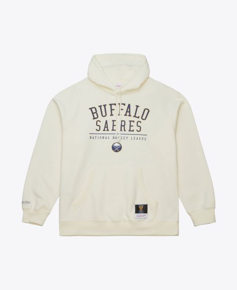 Мужское худи Mitchell & Ness Cream Buffalo Sabres Walk-Off Vintage Logo Fleece