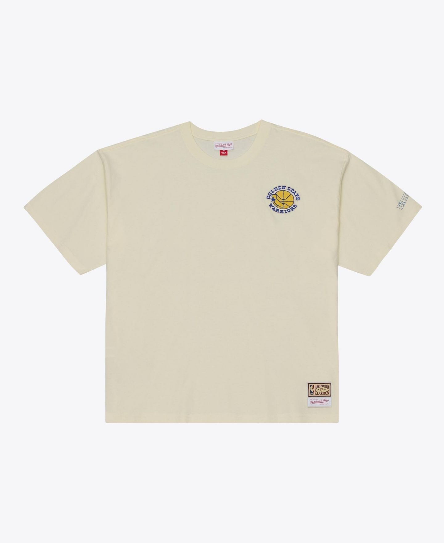 Мужская футболка Mitchell & Ness Oatmeal Golden State Warriors Heritage Hues Oversized — фото 1