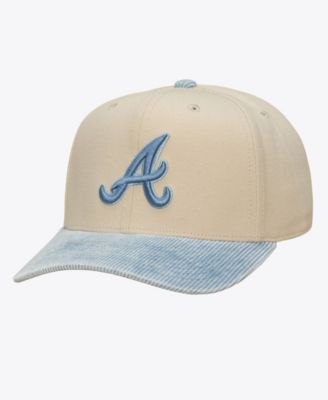 Men's Cream/Light Blue Atlanta Braves Washed Corduroy Pro Crown Snapback Hat