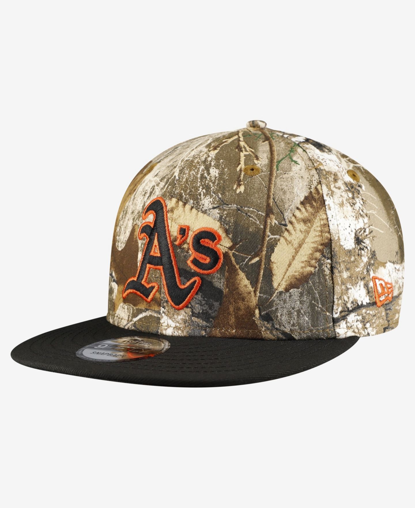 Мужская кепка New Era Camo Athletics Realtree Orange Pop 9FIFTY Snapback Hat — фото 1