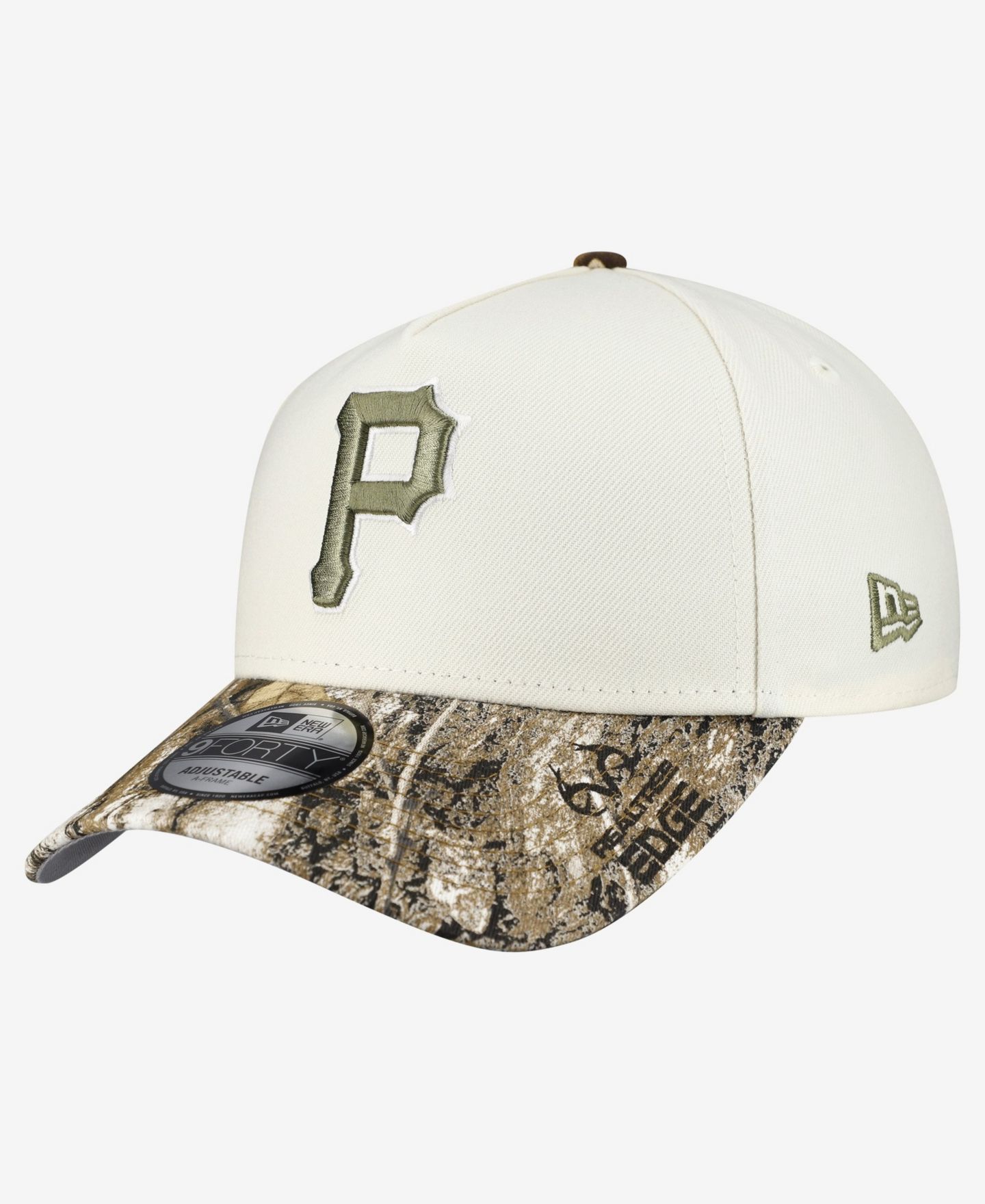 Мужская кепка New Era Cream/Realtree Camo Pittsburgh Pirates 9FORTY A-Frame Adjustable Hat — фото 3