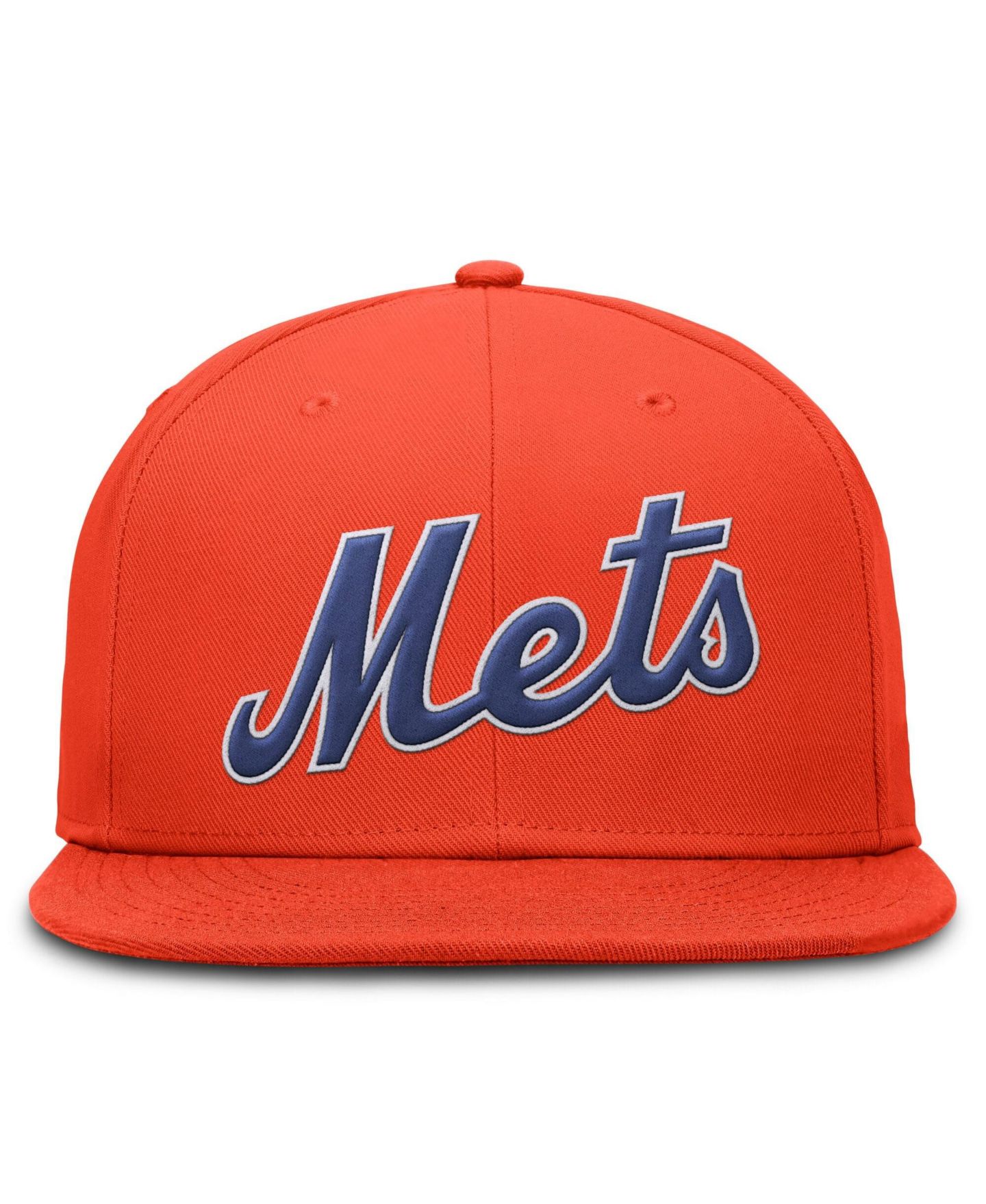 Мужская кепка Nike Orange New York Mets Wordmark Dri-FIT Round Bill True Fitted Hat — фото 5