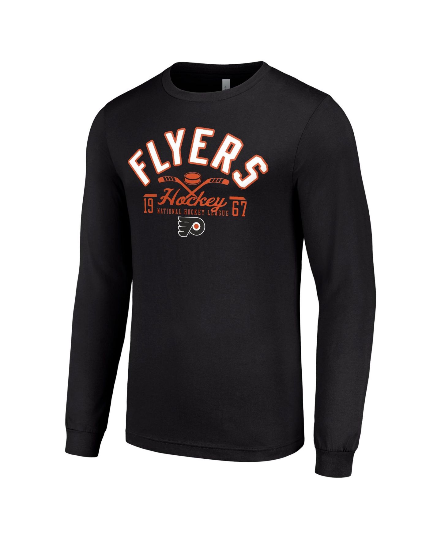Мужская футболка Starter Black Philadelphia Flyers Puck Long Sleeve — фото 2