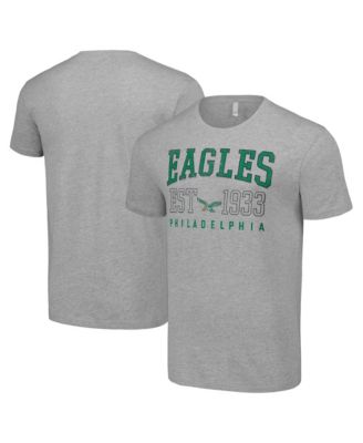 Men's Heather Gray Philadelphia Eagles Throwback Logo T-Shirt