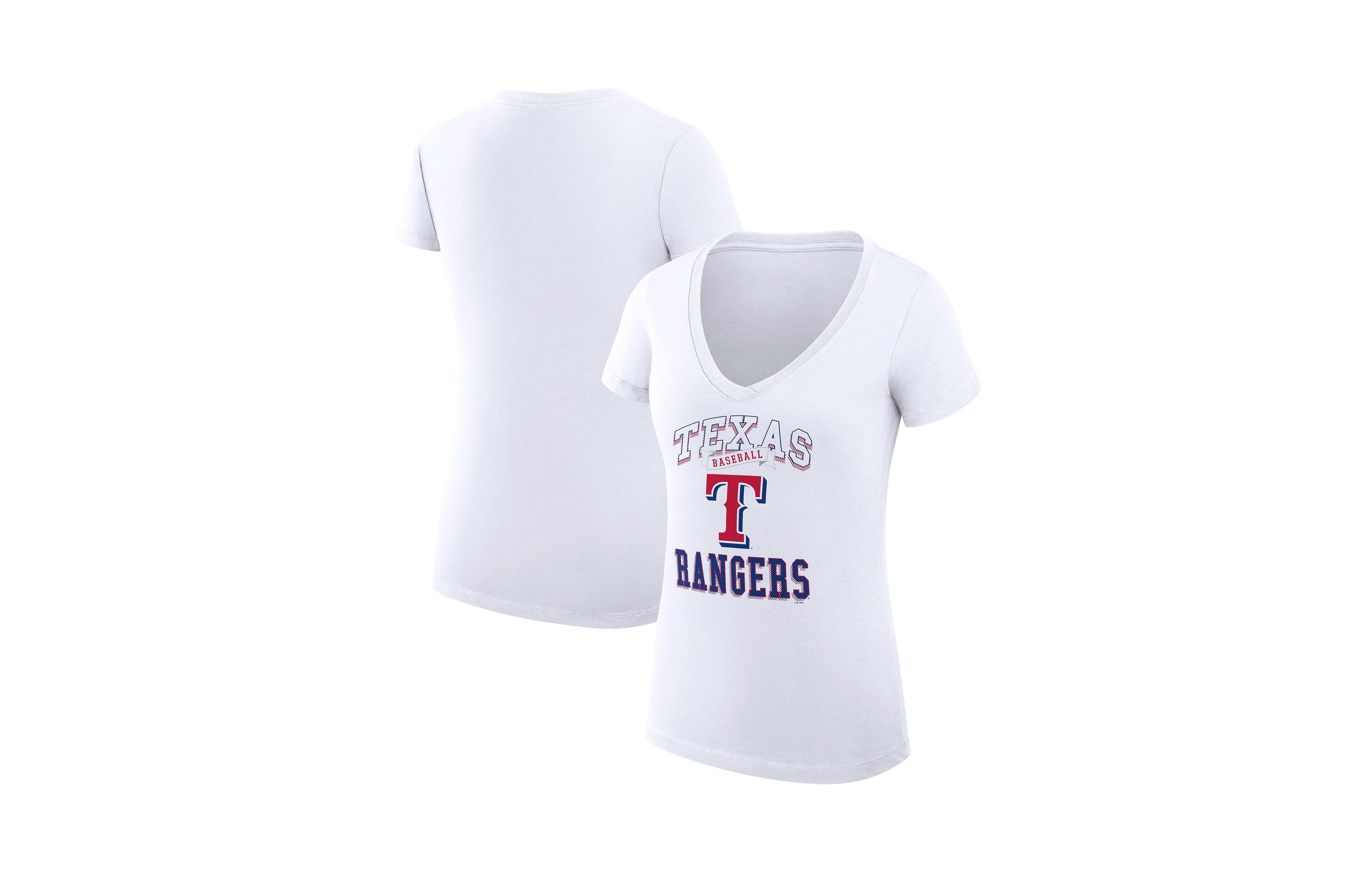 G-iii 4Her by Carl Banks Women's Texas Rangers Team Logo Graphic V-Neck T-Shirt