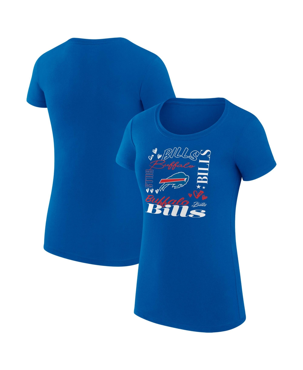 Women's G-III 4Her by Carl Banks  Royal Buffalo Bills Super-Slim Fit Lightweight Collage Team T-Shirt
