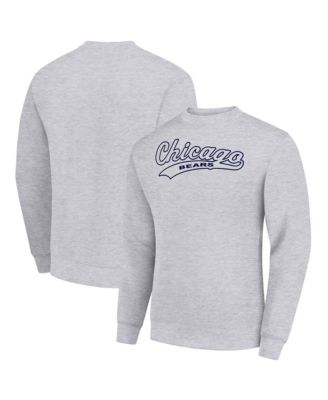 Men's Heather Gray Chicago Bears Tailsweep Team Graphic Tri-Blend Fleece Pullover Sweatshirt