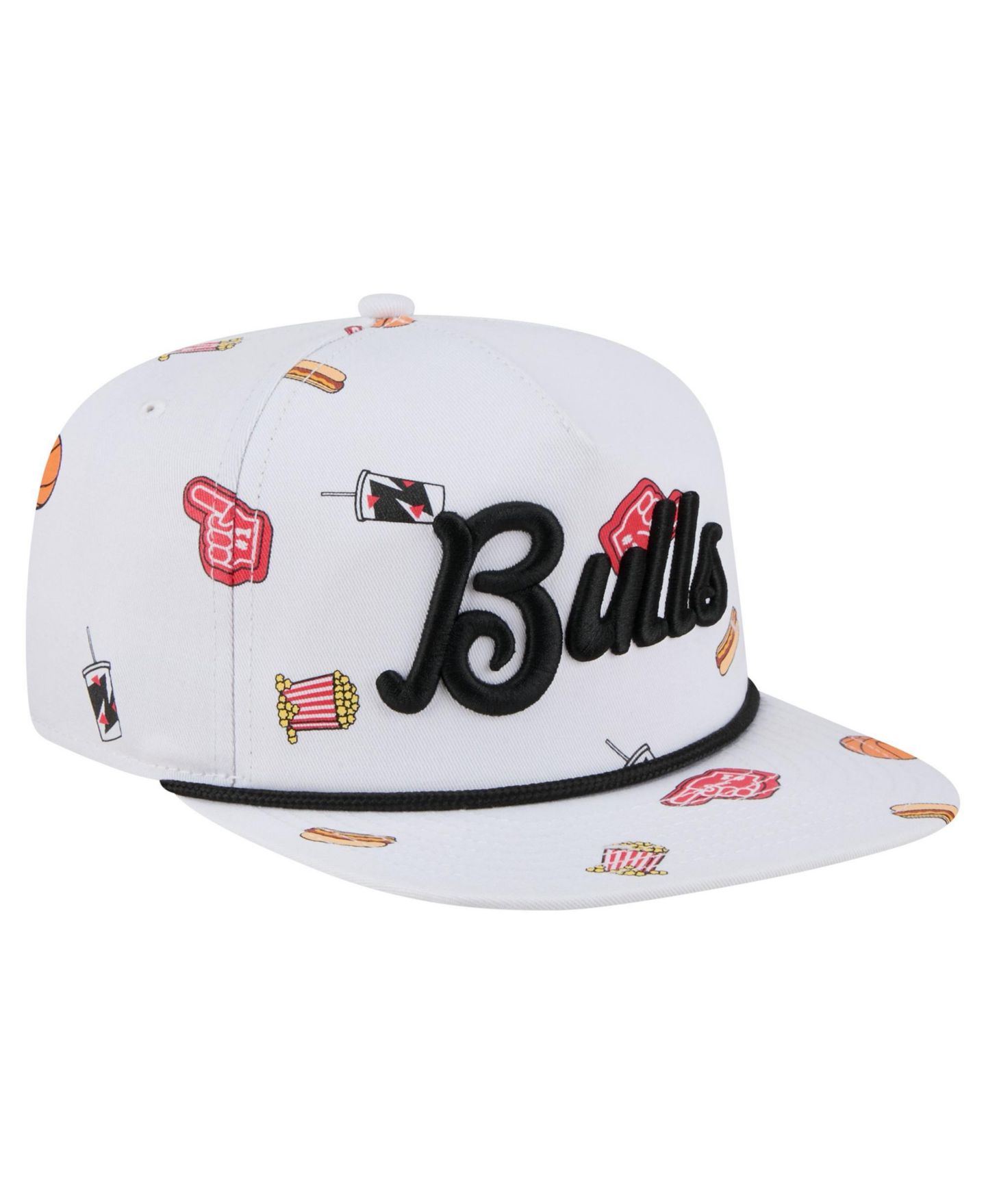 Мужская кепка New Era White Chicago Bulls Team Cheer Rope 19TWENTY Adjustable Hat — фото 3