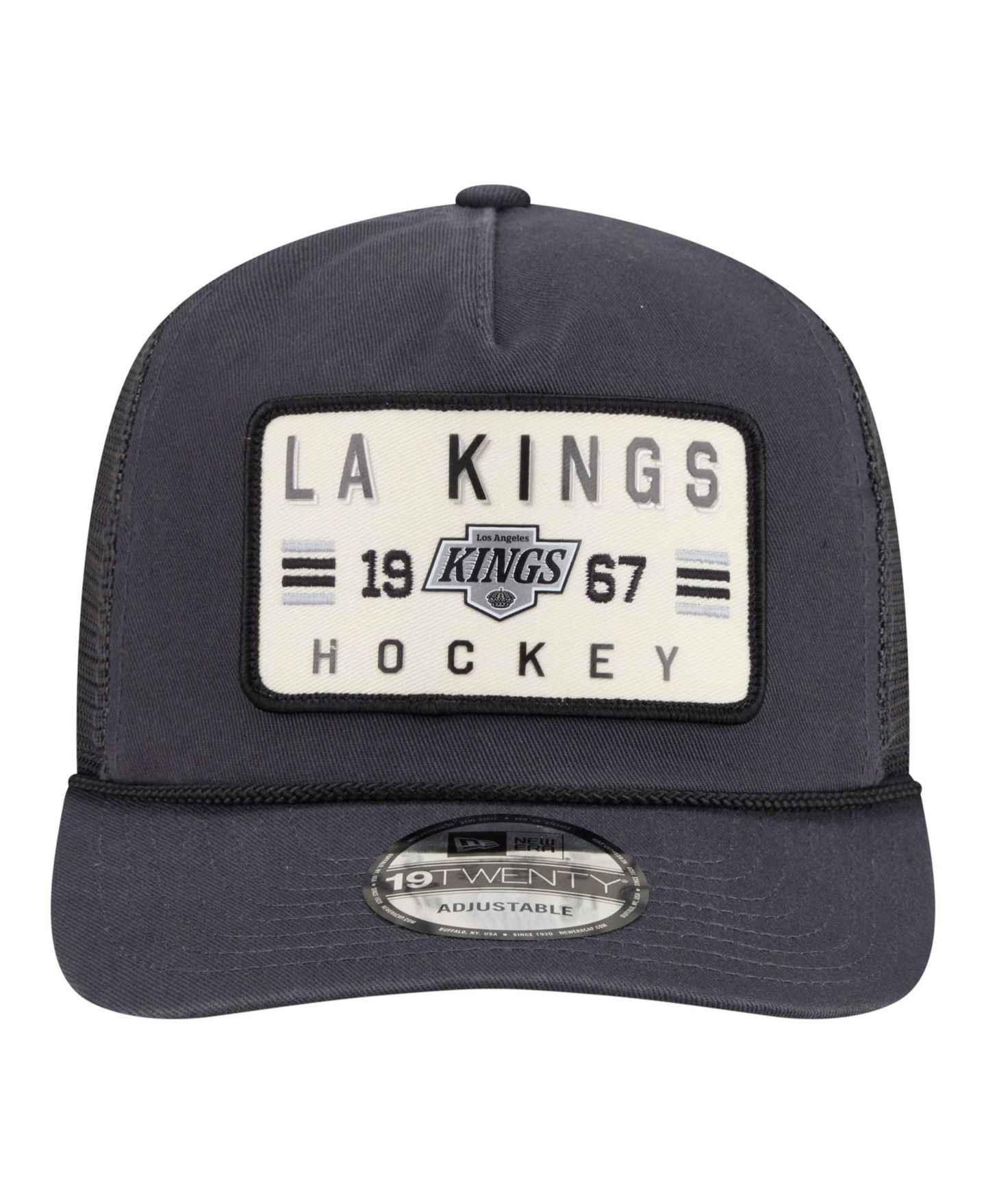 Мужская кепка New Era Charcoal Los Angeles Kings Washed Patch 19TWENTY Trucker Adjustable Hat — фото 2
