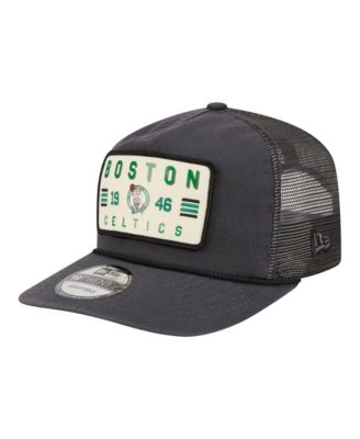 Men's Charcoal Boston Celtics Washed Patch 19TWENTY Adjustable Trucker Hat