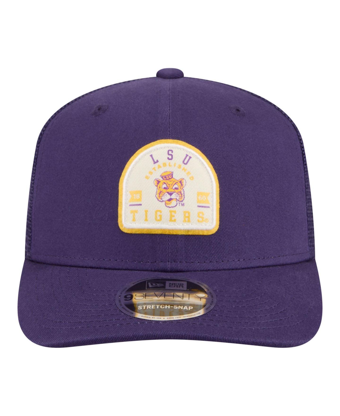 Мужская кепка New Era Purple LSU Tigers Patched 9SEVENTY Trucker Adjustable Hat — фото 2