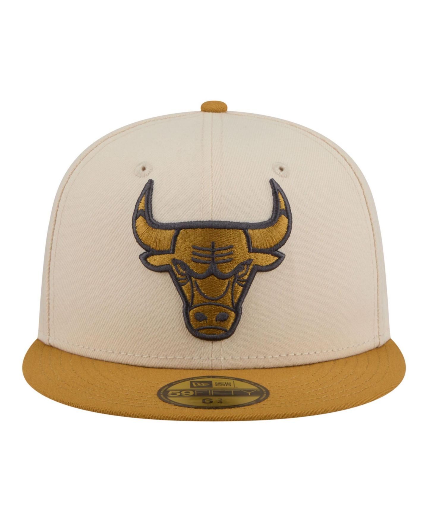 Мужские головные уборы New Era Cream/Tan Chicago Bulls Two-Tone Color Pack 59FIFTY Fitted Hat — фото 2