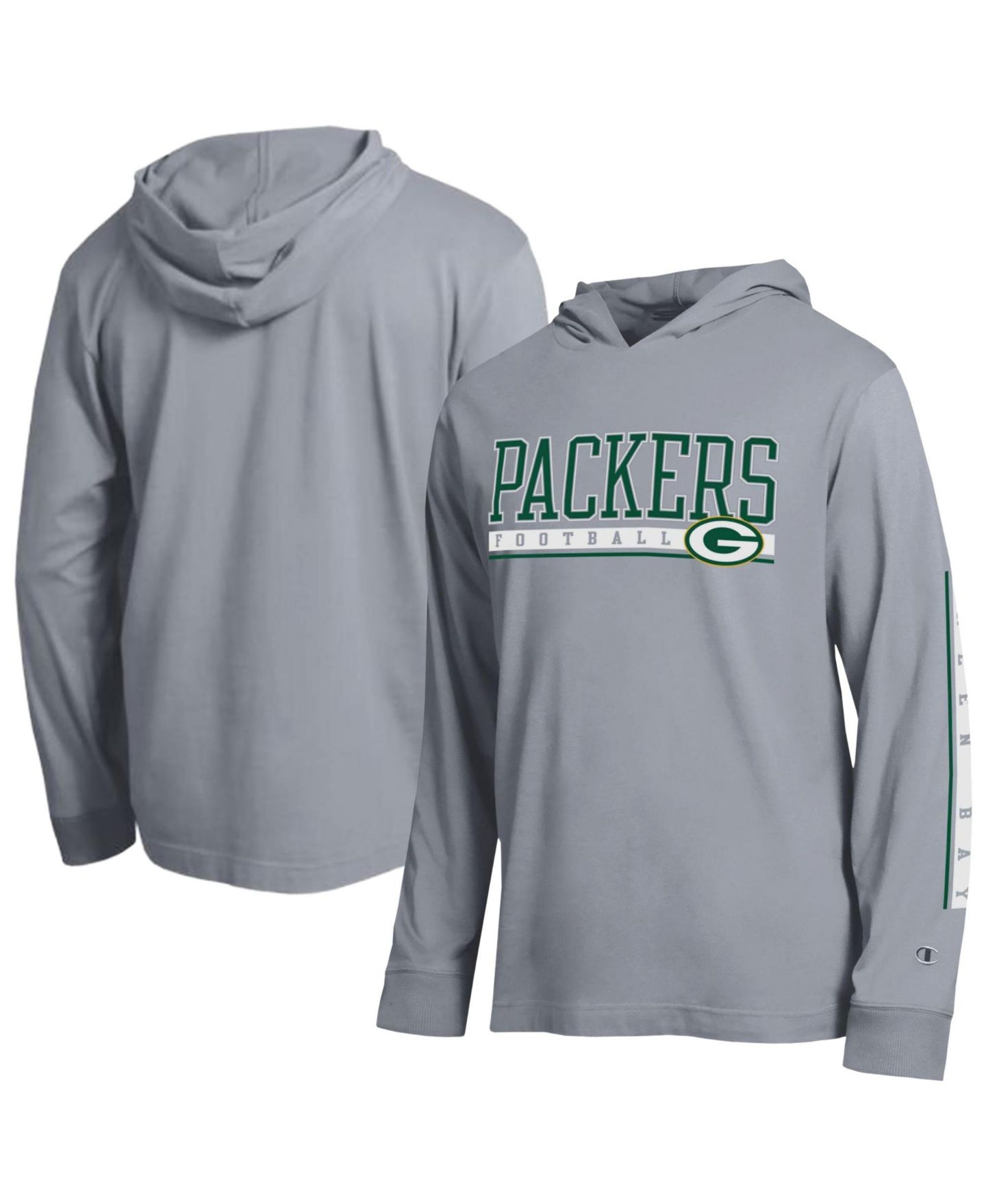 Мужская футболка Champion Gray Green Bay Packers All Star Hooded — фото 1