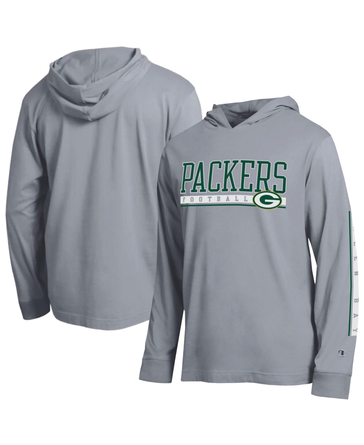 Champion Men's Green Bay Packers All Star Hooded Long-Sleeve T-Shirt - Gray