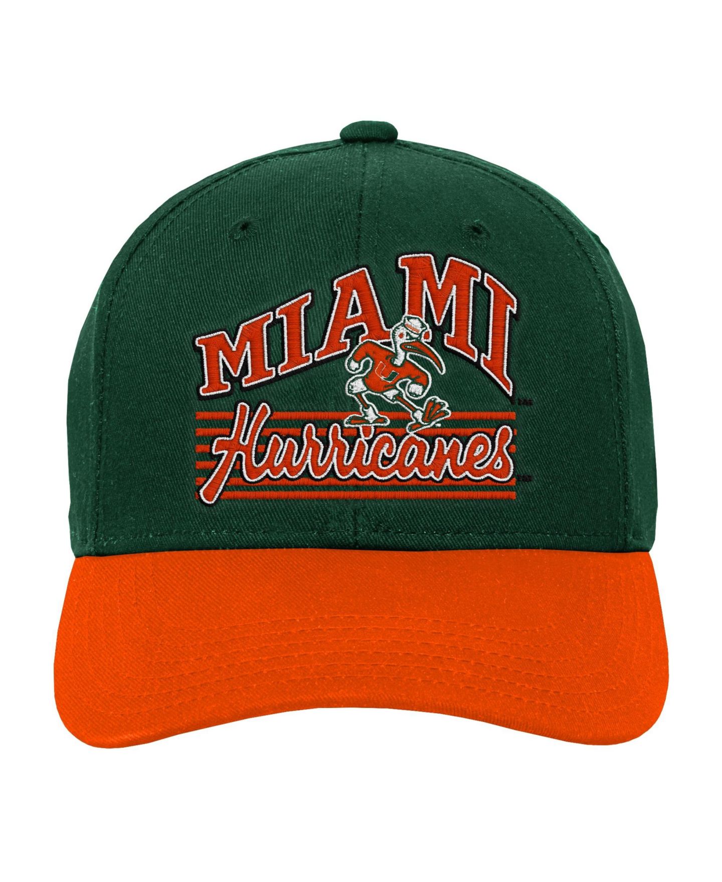 Детские кепки Outerstuff Big Boys' and Girls' Miami Hurricanes Dad Unstructured Adjustable Embroidered Graphics — фото 2