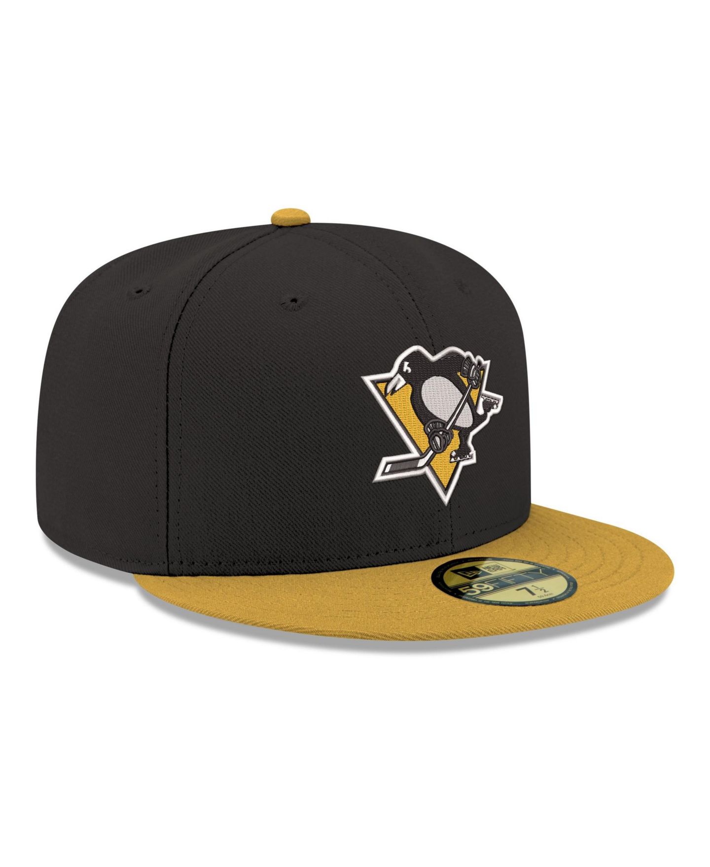 Мужская кепка New Era Black Pittsburgh Penguins Core Logo Two-Tone 59FIFTY Fitted Hat — фото 3