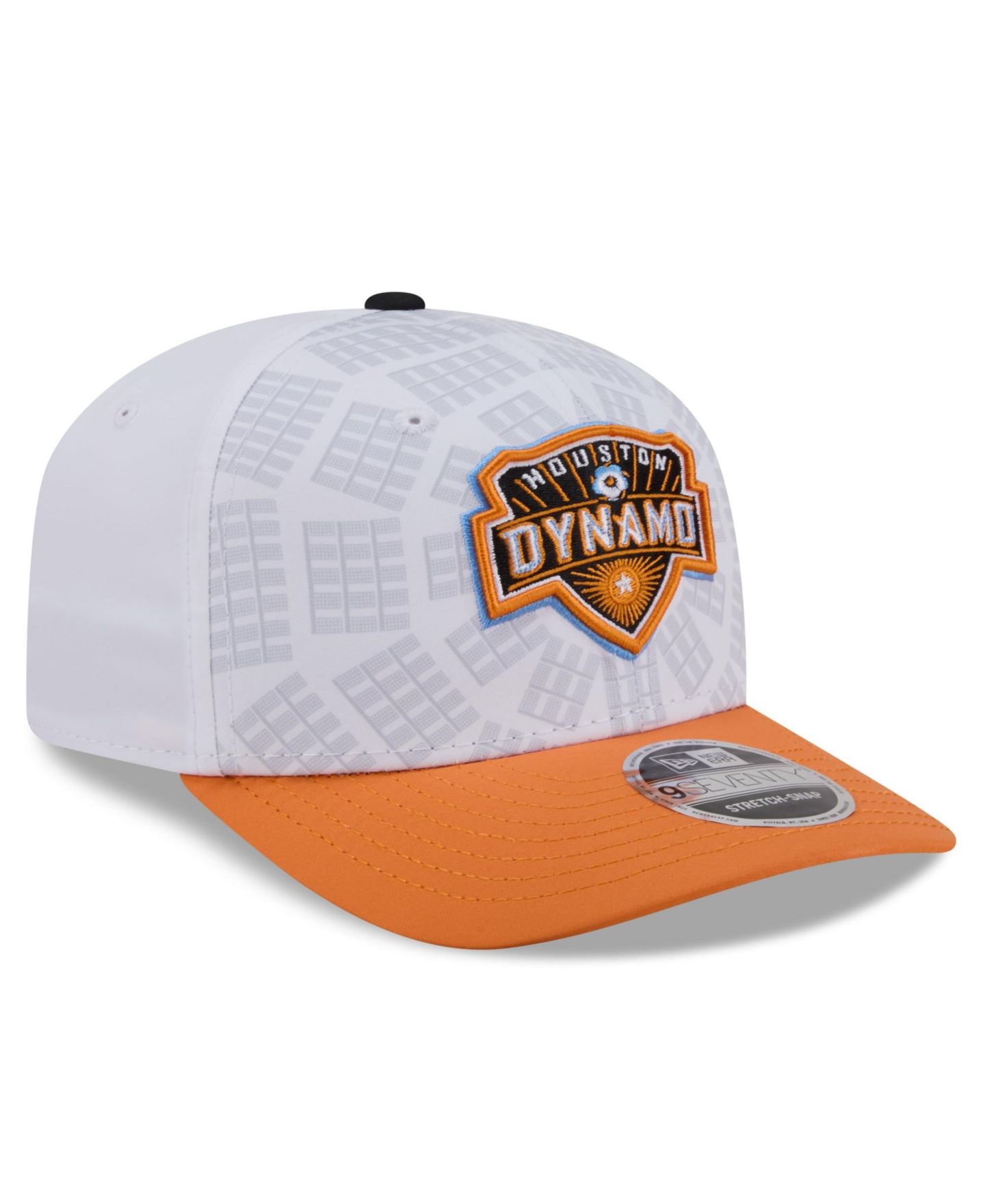 Мужские головные уборы New Era White/Orange Houston Dynamo FC 2026 Third Jersey Hook 9SEVENTY Adjustable Hat — фото 3