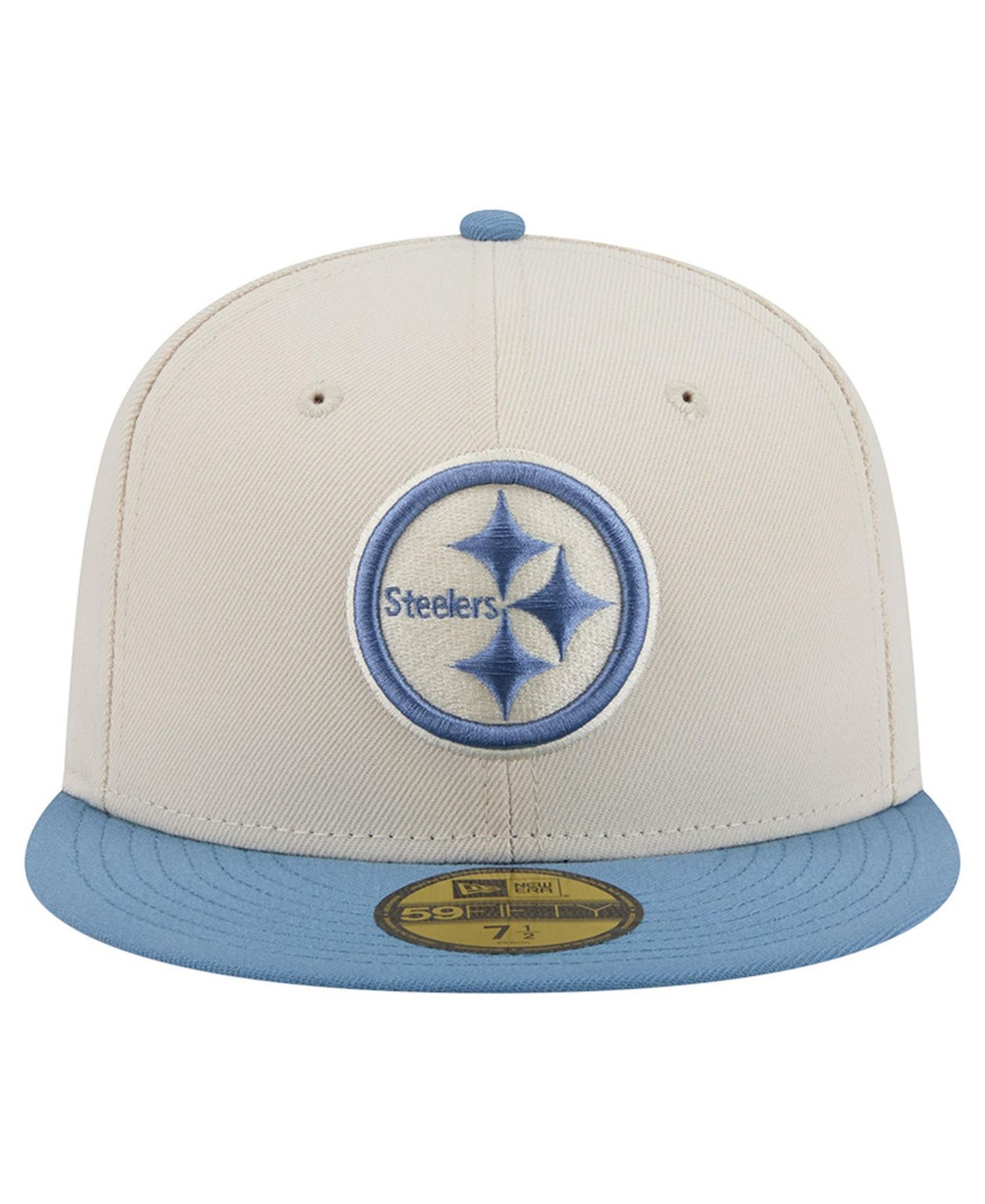 Мужские головные уборы New Era Cream/Blue Pittsburgh Steelers Color Pack 59FIFTY Fitted Hat — фото 2